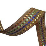 Wired Taffeta With Woven Metallic Check Ribbon