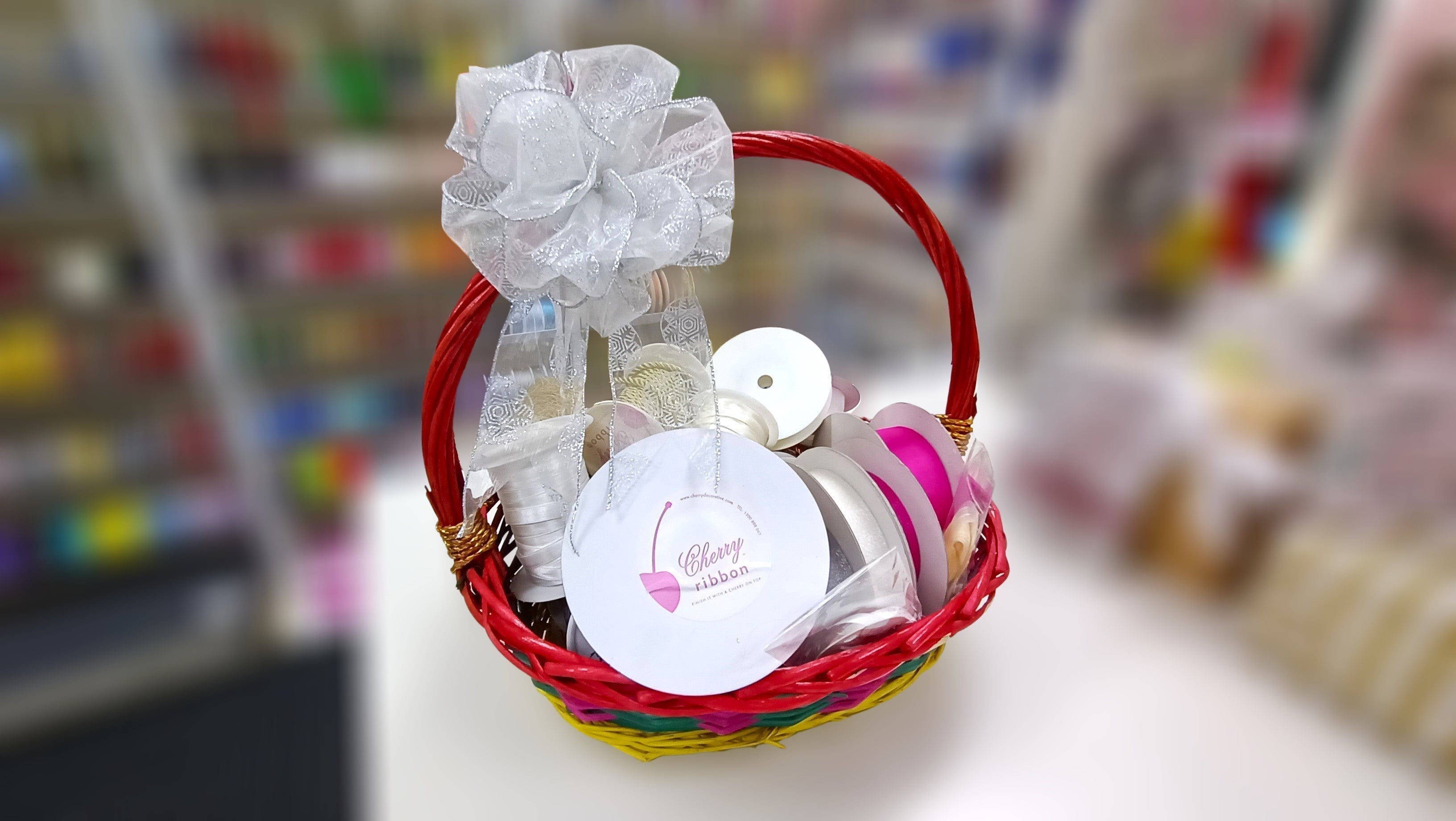 how to tie bow on gift basket