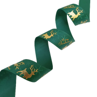 Gold Christmas Deer Grosgrain