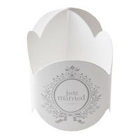 Just Married Napkin Ring White