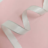 Silver Metallic Edge White Satin 16MM