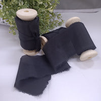 Frayed Silk Ribbon 50MM Black