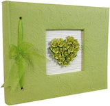 Floral Heart Guestbook Green