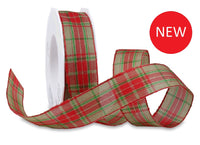 Bretagne Tartan Red & Green ribbon