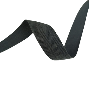 Black Double Cotton Herringbone 5M 16MM