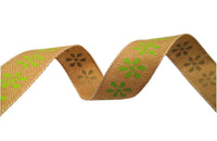 Natural Floral Print Ribbon 20M-15MM-065