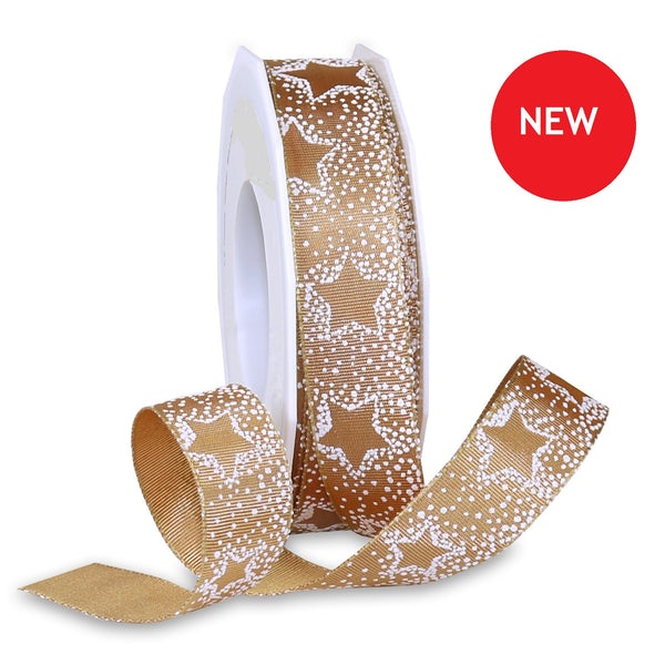 Gold Courchevel Christmas Ribbon | Cherry Ribbon