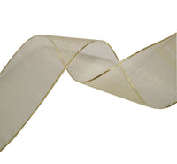 Organza Metallic Edge Ribbon 25M-38MM-A029