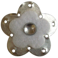 Metallic Felt Flower C-2078-10pcs White (RRP $1.77)