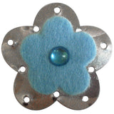 Metallic Felt Flower C-2082-10pcs Light Blue (RRP $1.77)