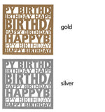 Happy Birthday Square Swing Tags -Gold