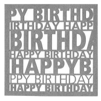 Happy Birthday Square Swing Tags -Silver