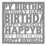 Happy Birthday Square Swing Tags -Silver