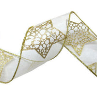 Ivory Organza with Gold Metallic Edge