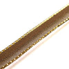 Gold Wired Edge Ribbon - Brown