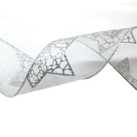 White Organza with Silver Metallic Edge