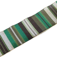 Heat Sealed Ribbon-Green/Brown/Cream
