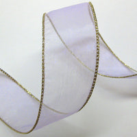 Wired Edge Organza Mauve Gold